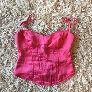 Pink satin tank